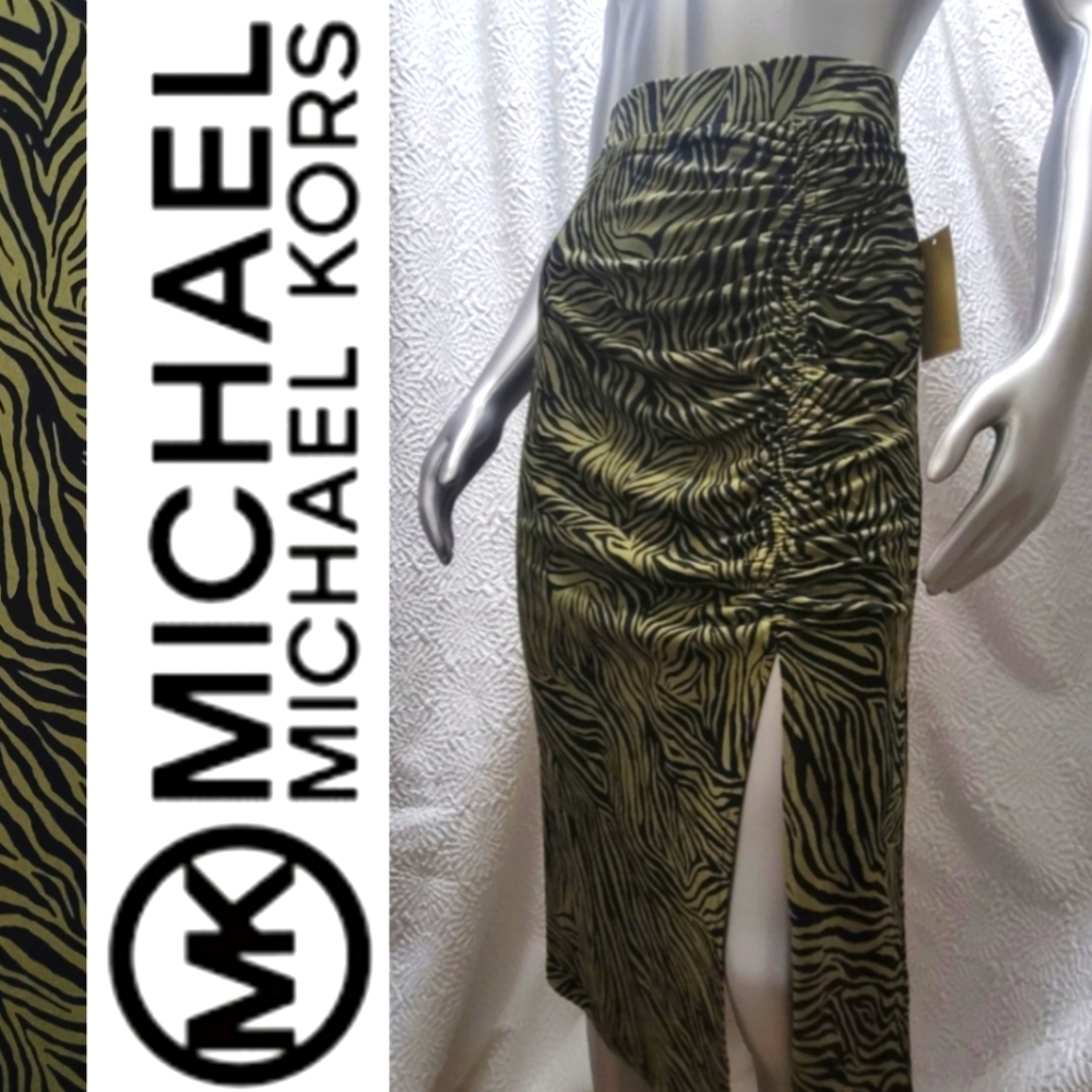 🌺Michael Kors Zebra Print Midi Skirt